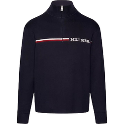 Tommy Hilfiger Global Stripe Half Zip Mock Turtleneck Jumper - Desert Sky