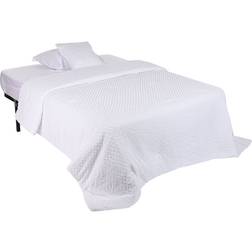 Home ESPRIT Cotton Blanket Sengetæppe Hvid (260x180cm)