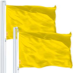 G128 2PK Solid Yellow Printed 150D Flag 36x24"