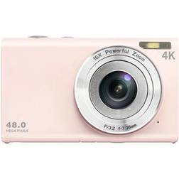 MTP Products DC402-AF 4K Kids 48MP Digital Camera Auto Focus 16X Digital Zoom Vlogging Camera til teenagere lyserød