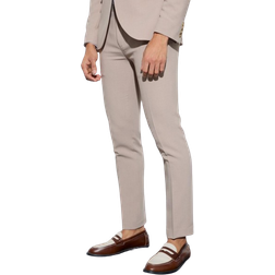 boohooMAN Jersey Skinny Suit Trousers - Beige