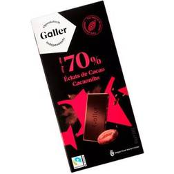 Galler Dark Cocoa Nibs Chocolate Tablet 80g