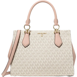 Michael Kors Marilyn Medium Logo Satchel - Vanilla/Soft Pink