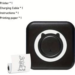 YETP Star Black 1pc Mini Printer Portable Pocket Inkless Photo Printer For