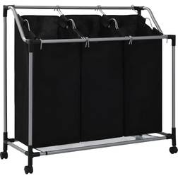 vidaXL Separador De Colada Con 3 Bolsas Acero Negro