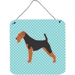 ComfortCreator Welsh Terrier Checkerboard Blue Wall Decor