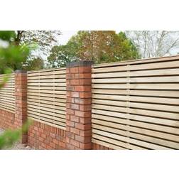 Forest Garden Contemporary Double Slatted Fence Panel