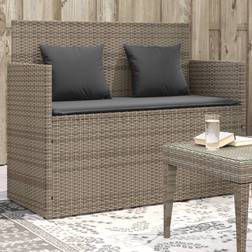 Homie Tuinbank Met Kussens Poly Rattan Grijs