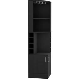 Cairo Corner Black Liquor Cabinet 18.4x71.1"