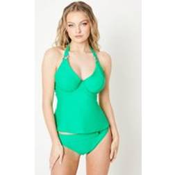 Gorgeous Plunge Tummy Control Tankini Top Bright Green 32FF