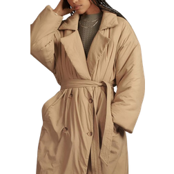 Good American Oversized Puffer Trench Coat - Khaki