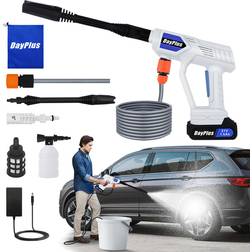 YouseaHome 2x Batteries Cordless Jet Wash Power Washer 21V Electric Cordless Pressure Washer Pressure Cleaner Washer Ideal for Washing Cars Cleaning Fences Garden Floors
