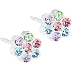 Blomdahl Daisy Earrings 5mm - Silver/Multicolour