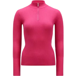 Moncler Zip-up Wool Turtleneck Sweater - Hot Pink