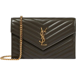 Saint Laurent Classic Cassandre Chain Wallet - Green