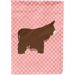 Caroline's Treasures Poitou Poiteuin Donkey Pink Check Flag