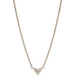 Pandora Triple Stone Heart Collier Necklace - Gold/Transparent