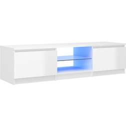 vidaXL 804298 High Gloss White Meuble TV 140x35.5cm