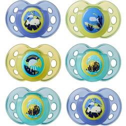 Tommee Tippee Anytime Silicone Soothers, Orthodontic Design, 18-36m, Pack of 6