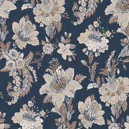 Erismann Navy Blue 05550-44 Abode Edward Floral Flowers Wallpaper