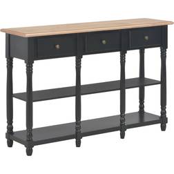 vidaXL 280018 Black/Natural Wood Table Console 30x120cm