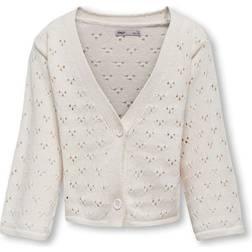 Only Kid's V-Hals Cardigan - White/Cloud Dancer