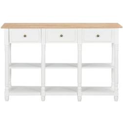 vidaXL 280016 White/Natural Wood Console Table 30x120cm