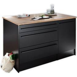Stella Trading Jazz Modern Kitchen Island Black Bord