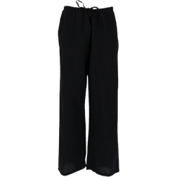 Gina Tricot Linen Blend Trousers - Black