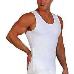 Insta Slim Men Side Zipper Muscle Tank Top - White