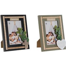 Home ESPRIT Scandinavian Black/Green/Natural Ram 16x21cm 2st