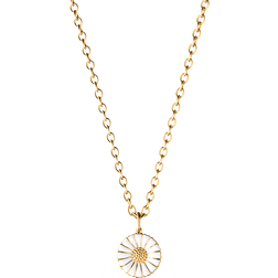 Georg Jensen Daisy Pendant Necklace Small - Gold/White