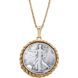 PalmBeach Genuine Half Dollar Year to Remember Pendant Necklace - Gold/Silver