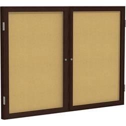 Ghent Enclosed Cork Boards Cabinet 2 Door Bulletin Board 60x36"