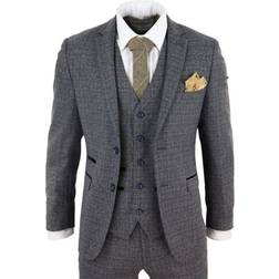 Paul Andrew Tweed Check Vintage Suit - Navy Blue