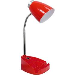 Creekwood Home Flexible Gooseneck Organizer Red Table Lamp 18.5"