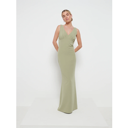 Pretty Lavish Esmee Crepe Maxi Bridesmaid Dress - Olive