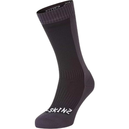 Sealskinz Cold Weather Mid Length Socks - Black/Grey