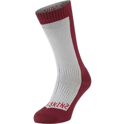 Sealskinz Cold Weather Mid Length Socks - Grey/Red