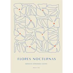 Paper Collective Flores Nocturnas 01 Blue/Grey Affiche 50x70cm