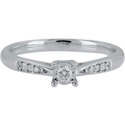 T.H.Baker Solitaire Ring - White Gold/Diamond