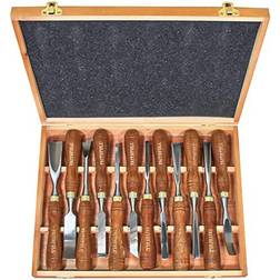Faithfull Wood Carving Mejsel Set 12 Presentationsfodral Sniderijärn