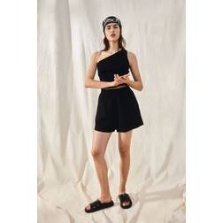 H&M Schlupfshorts aus Leinenmix Schwarz