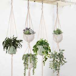 Shein 2pcs Woven Plant Hanger, Beige Hanging Plant Basket For Home Decor