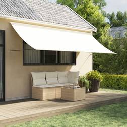 vidaXL Retractable Awning Cream 400x150 cm Fabric and Steel