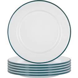 Argon Tableware White Enamel Dinner Plate 25.5cm 6pcs