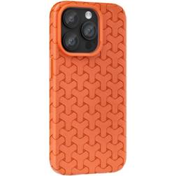 MAULUND iPhone 15 Pro Fleksibelt Plastik Cover Flettet Tekstur Orange