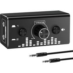 Nordic SGM-224 2in - 1out/1in - 2out BiDirectional 3.5mm Audio Switch with Volume Control