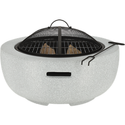 Esschert Design Brasero Avec Barbecue D 59.8 cm x H 35.2 cm - Blanc