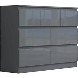 Fwstyle STRMERGRGL Matt Gloss Grey Chest of Drawer 106x81cm